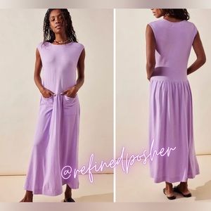 Free People Beach Nikki Midi Dress Lupine NEW size SMALL